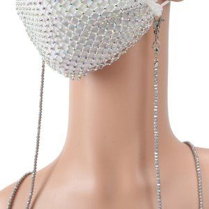 Crystal Beaded Mask Holder Necklace Lanyard